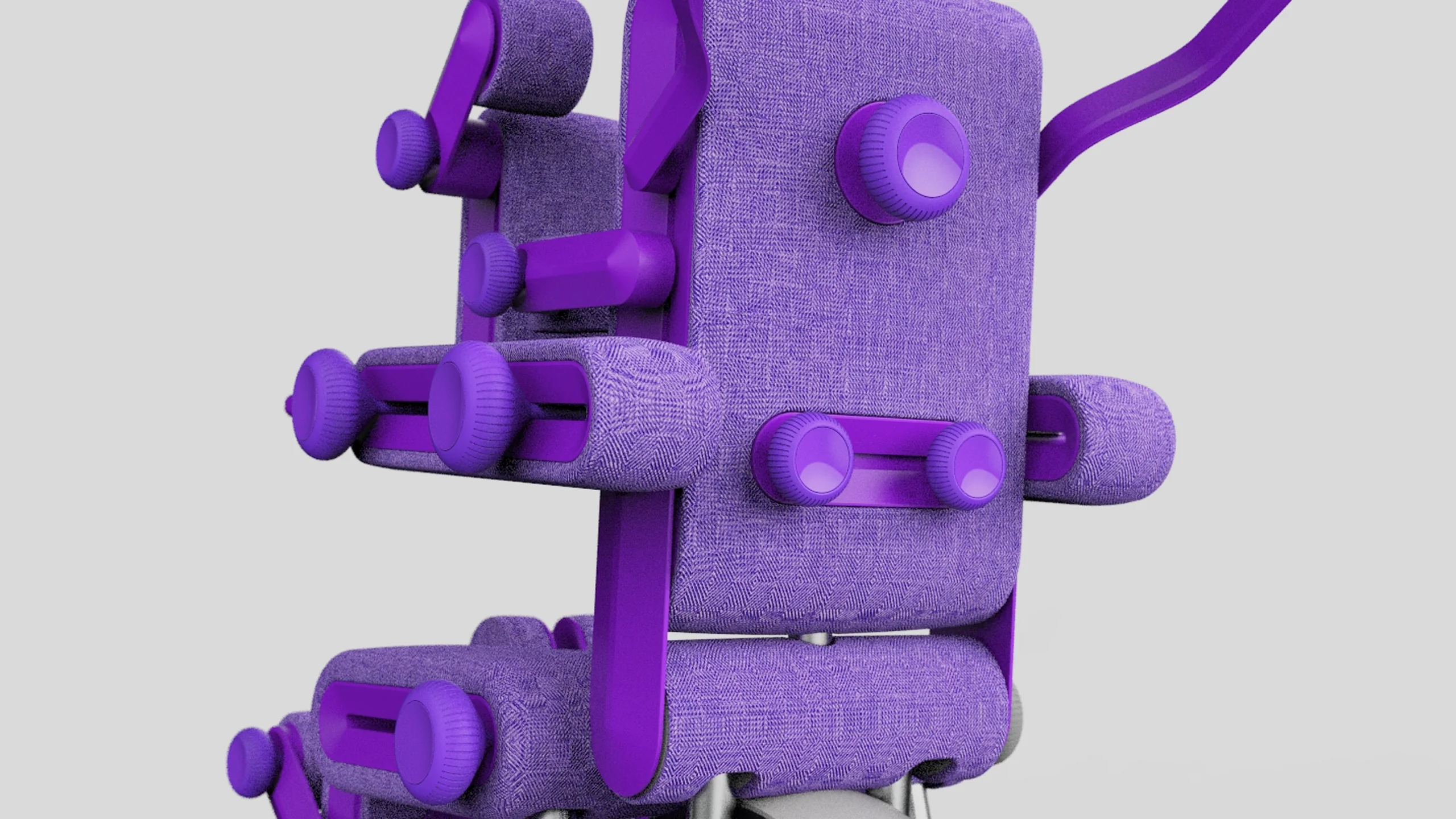 Adjustable ergonomic support, industrial design render
